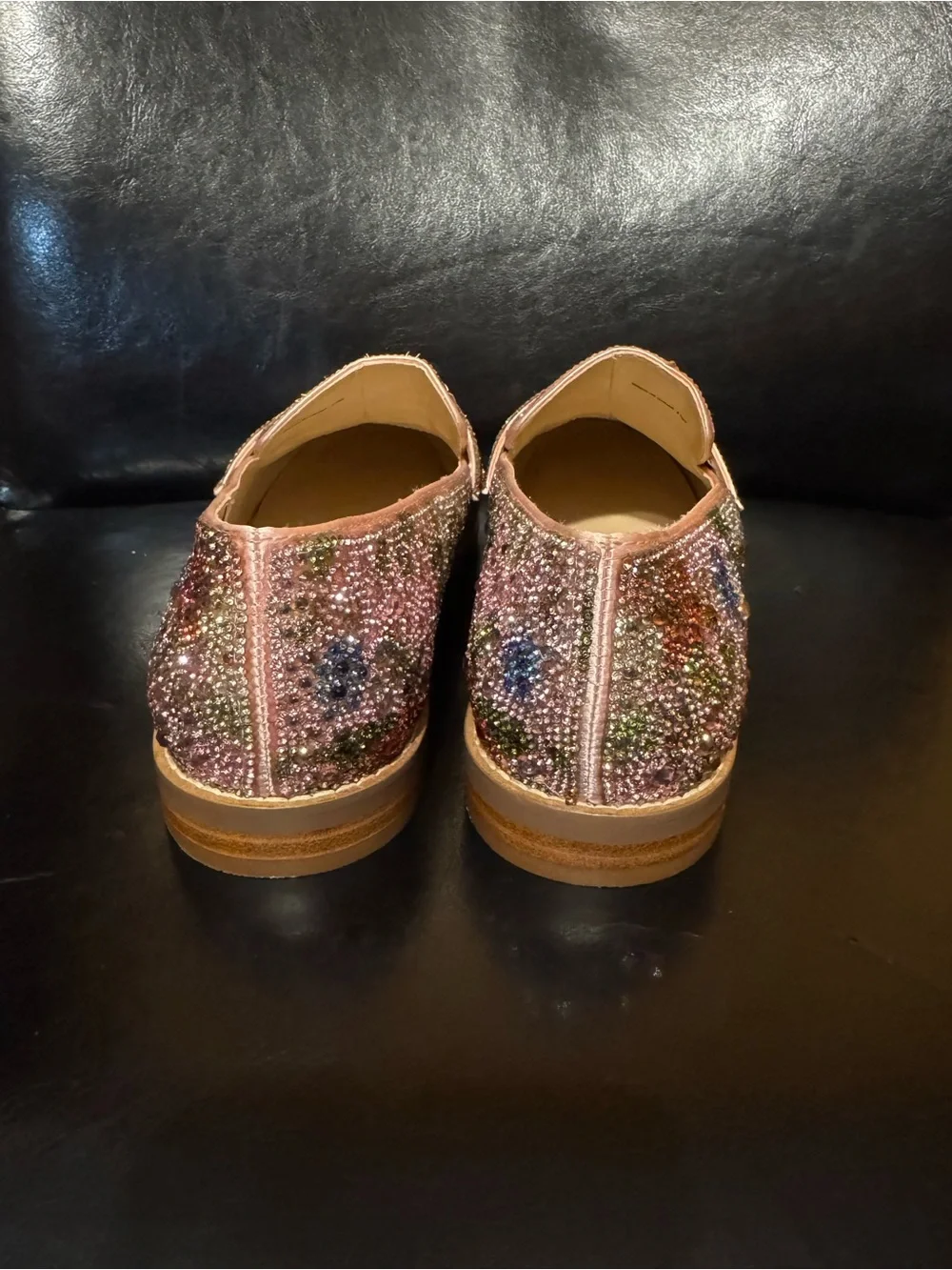 Betsey Johnson Aron floral rhinestone loafers, all-over crystals. Size 9 - Picture 6 of 7